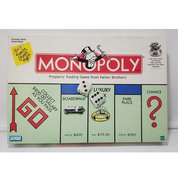 Vintage 1998 Parker Brothers Monopoly Board Game PRE-OWNED & COMPLETE - Picture 1 of 9